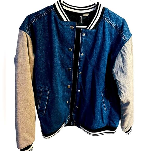 H&M Denim Baseball Jacket by Divided - Picture 2 of 5